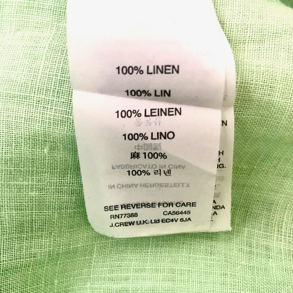 NEW! J. Crew Floral Embroidered 100% Linen Blouse Exposed Zipper Mint Green SZ 2 - Picture 7 of 8